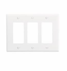 Eaton Wiring Mid-Size 3-Gang Duplex Decorator Polycarbonate Wallplate, White