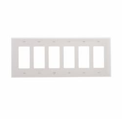 Eaton Wiring 6-Gang Decora Wall Plate, Mid-Size, Polycarbonate, White