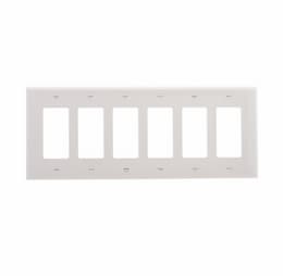 Eaton Wiring 6-Gang Decora Wall Plate, Mid-Size, Polycarbonate, White