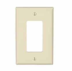 1-Gang Decora Wall Plate, Mid-Size, Polycarbonate, Almond