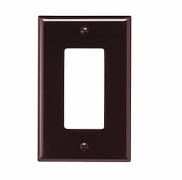 Eaton Wiring 1-Gang Decora Wall Plate, Mid-Size, Polycarbonate, Brown