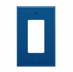 1-Gang Decora Wall Plate, Mid-Size, Polycarbonate, Blue