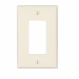 1-Gang Decora Wall Plate, Mid-Size, Polycarbonate, Light Almond