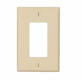 1-Gang Decora Wall Plate, Mid-Size, Polycarbonate, Ivory