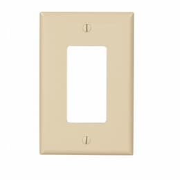 1-Gang Decora Wall Plate, Mid-Size, Polycarbonate, Ivory