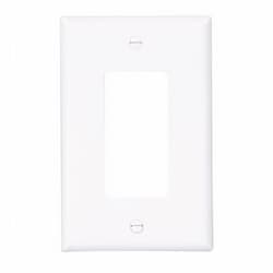 Eaton Wiring 1-Gang Decora Wall Plate, Mid-Size, Polycarbonate, White