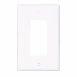 Eaton Wiring 1-Gang Decora Wall Plate, Mid-Size, Polycarbonate, White