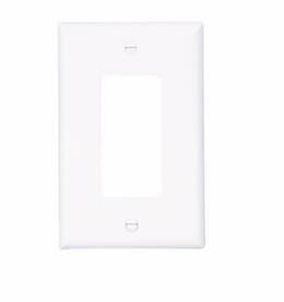 Mid-Size Duplex Decorator Polycarbonate Wallplate, White