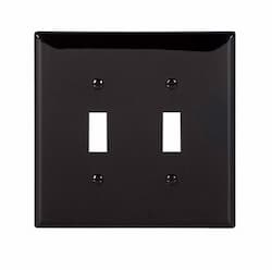 Eaton Wiring 2-Gang Toggle Wall Plate, Mid-Size, Polycarbonate, Black