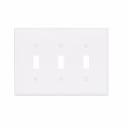 Eaton Wiring 3-Gang Toggle Wall Plate, Mid-Size, Polycarbonate, White