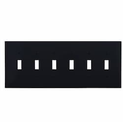 Eaton Wiring 6-Gang Toggle Wall Plate, Mid-Size, Polycarbonate, Black