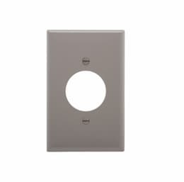 1-Gang Power Outlet Wall Plate, Mid-Size, 1.59" Hole, Gray