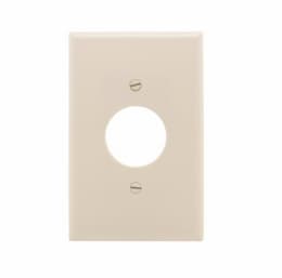 1-Gang Power Outlet Wall Plate, Mid-Size, 1.40" Hole, Almond