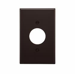 1-Gang Power Outlet Wall Plate, Mid-Size, 1.40" Hole, Brown