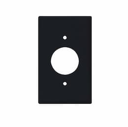 1-Gang Power Outlet Wall Plate, Mid-Size, 1.40" Hole, Black