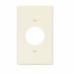 1-Gang Power Outlet Wall Plate, Mid-Size, 1.40" Hole, Light Almond