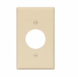 1-Gang Power Outlet Wall Plate, Mid-Size, 1.40" Hole, Ivory