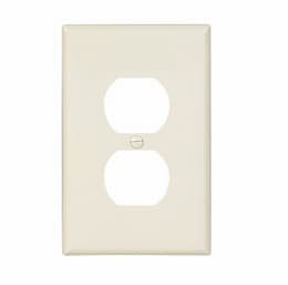 1-Gang Duplex Wall Plate, Mid-Size, Polycarbonate, Light Almond