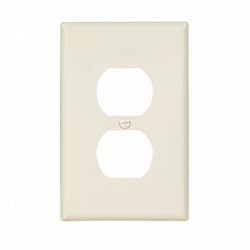 1-Gang Duplex Wall Plate, Mid-Size, Polycarbonate, Light Almond