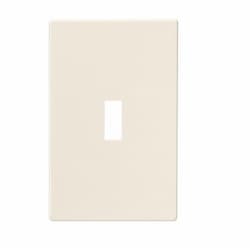 1-Gang Toggle Wall Plate, Mid-Size, Screwless, Light Almond