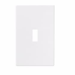 Eaton Wiring 1-Gang Toggle Wall Plate, Mid-Size, Screwless, White