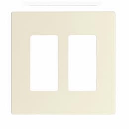 Eaton Wiring 2-Gang Decorative Wall Plate, Mid-Size, Screwless, Polycarbonate, Almond