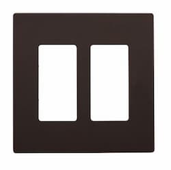 2-Gang Decora Wall Plate, Mid-Size, Screwless, Brown