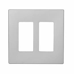 2 Gang Screwless Wallplate, Silver Granite Finish