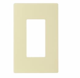 1-Gang Decora Wall Plate, Mid-Size, Screwless, Almond