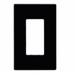 Eaton Wiring 1-Gang Decora Wall Plate, Mid-Size, Screwless, Black