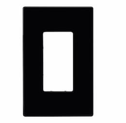 1-Gang Decora Wall Plate, Mid-Size, Screwless, Black