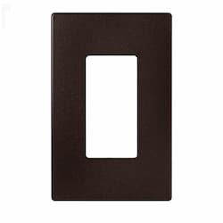 1-Gang Decora Wall Plate, Mid-Size, Screwless, Polycarbonate, Oil Rubbed Bronze