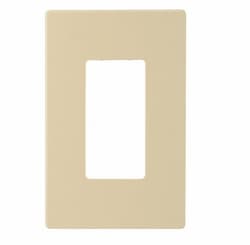 1-Gang Decora Wall Plate, Mid-Size, Screwless, Ivory