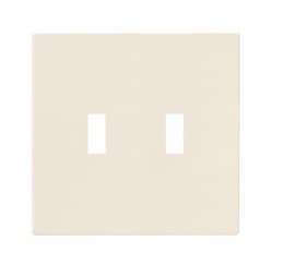 2-Gang Toggle Wall Plate, Mid-Size, Screwless, Light Almond