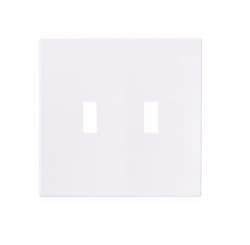 Eaton Wiring 2-Gang Toggle Wall Plate, Mid-Size, Screwless, White