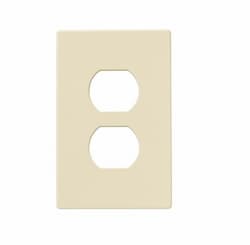 1-Gang Duplex Receptacle Wall Plate, Mid-Size, Screwless, Almond