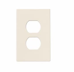 1-Gang Duplex Receptacle Wall Plate, Mid-Size, Screwless, Light Almond