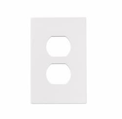 1-Gang Duplex Receptacle Wall Plate, Mid-Size, Screwless, White