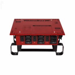 50 Amp RhinoBox Power Distribution Unit, 120V-240V, Automatic Reset, Red