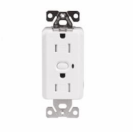 15 Amp Duplex Receptacle, Z-Wave, Tamper Resistant, Alpine White