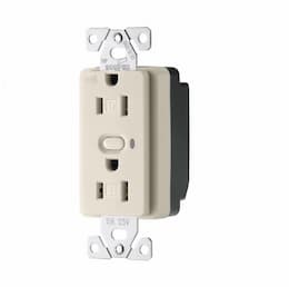 15 Amp Duplex Receptacle, Z-Wave, Tamper Resistant, Desert Sand