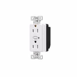 15 Amp Z-Wave Plus Duplex Receptacle, Tamper Resistant, Alpine White