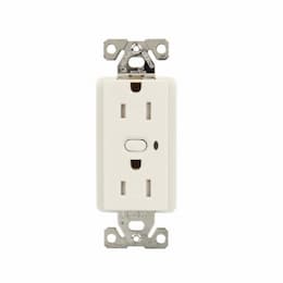 15 Amp Z-Wave Plus Duplex Receptacle, Tamper Resistant, Light Almond