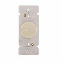 600W Rotary Dimmer, Preset, Single Pole, Ivory