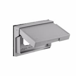 Eaton Wiring 1-Gang Duplex Receptacle Cover, Self-Closing, Grey