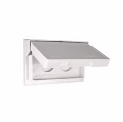 1-Gang Duplex Receptacle Cover, Self-Closing, White