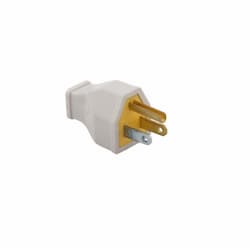 15 Amp Spring Plug, 2-Pole, 125V, White