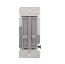 300W Dimmer & Fan Speed Controller, Single Pole, Flush Mount, Gray