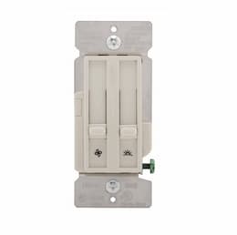 300W Dimmer & Fan Speed Controller, Single Pole, Flush Mount, Light Almond