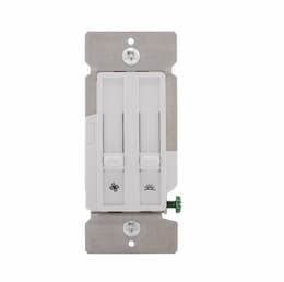 300W Dimmer & Fan Speed Controller, Single Pole, Flush Mount, White